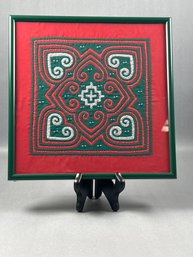 Maroon And Green Hmong Collectible Cloth