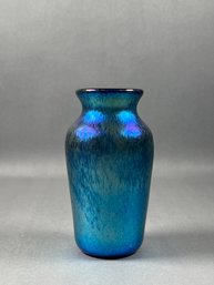 Saul Alcaraz Signed Art Glass Vase By Santa Barbara Art Glass Studio