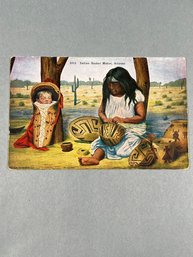 Vintage RPPC Of Native American Indian Making Baskets