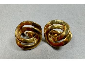 Monet Gold Tone Clip On Earrings
