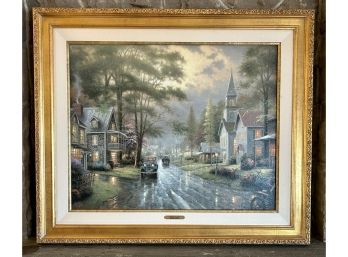 Thomas Kinkade Hometown Evening Print Framed *local Pick Up Only*