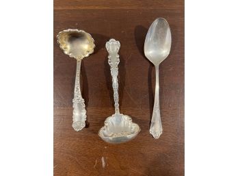 2 Sterling Ladles And A Sterling Spoon.