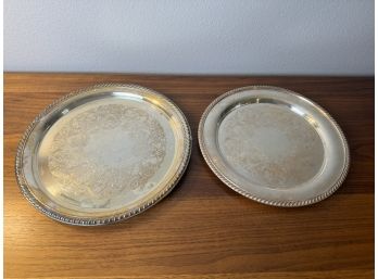 2 William Rogers Silver Plate Trays **Local Pickup Only**