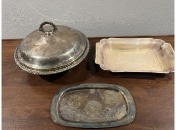 3 Silver Plate Serving Dishes. **Local Pickup Only**
