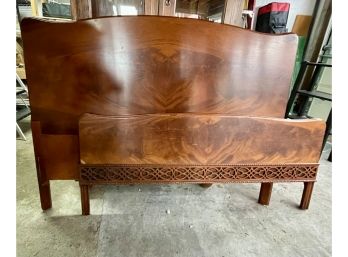 Vintage Mirrored Veneer Chippendale Accented Full Bed **Local Pickup Only**