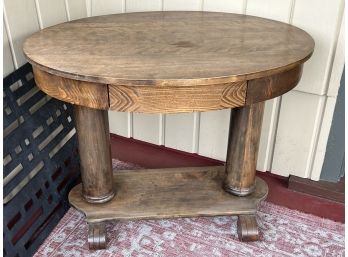 Vintage Oak Oval Entryway Table With Drawer **Local Pickup Only**