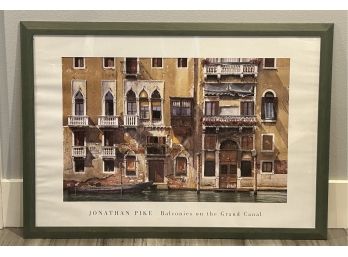 Jonathan Pike Balconies On The Grand Canal Print Framed **Local Pickup Only**