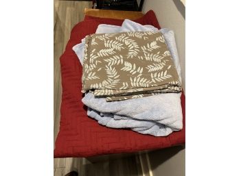 A Queen Size Fleece Blanket, Quilt And A Cotton Coverlet. **Local Pickup Only**