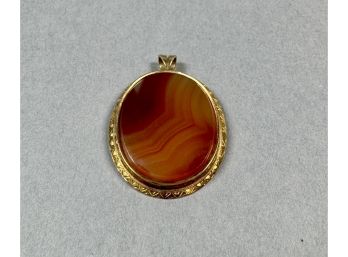 14k Yellow Gold Filled Pendant With Amber Stone **Local Pickup Only**