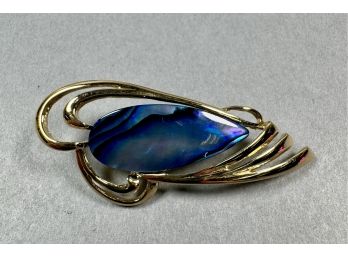 Gold Tone Pin With Blue Abalone **Local Pickup Only**
