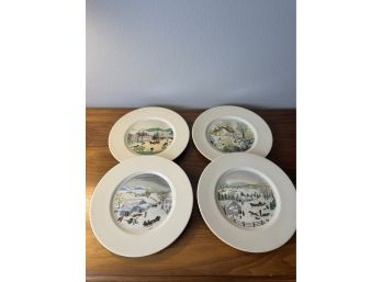 Four Grandma Moses Plates **Local Pickup Only**