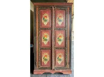 Large Folk Art Painted Cabinet **Local Pickup Only**