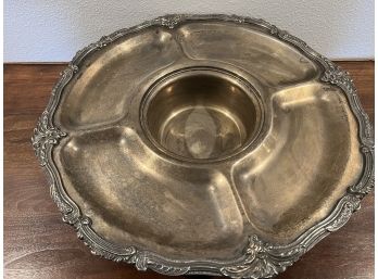 Large Heavy Silver Plate Snack Tray. **Local Pickup Only**