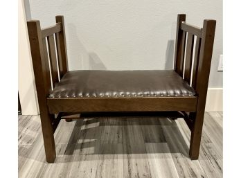 Mission Style Low Bench With Hammer Tack Detail - JR Reding **Local Pickup Only**
