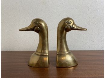 Vintage Duck Head Brass Bookends **Local Pickup Only**