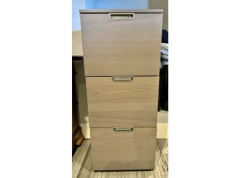 Light Ash Stained Upright 3 Drawer Filing Cabinet **Local Pickup Only**
