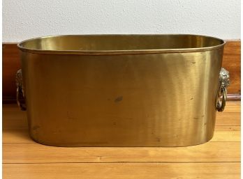 Vintage Brass Planter With Lion Door Knocker Handles **Local Pickup Only**