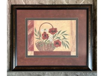 Jane Carroll Basket Of Flowers Print Framed *local Pick Up Only*