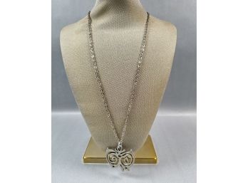 Silver Tone Necklace With Pendant - Sweden **Local Pickup Only**