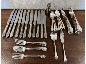 44 Pieces Of Gorham Silver Plate And A Salt Shaker. **Local Pickup Only**