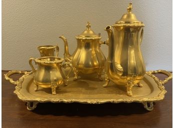 International Silver Company 24k Electroplated Gold Plates Tea And Coffee Service. **Local Pickup Only**