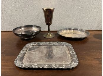 4 Pieces Silver Plate Dishes. **Local Pickup Only**