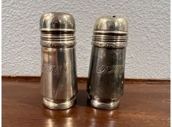 Silver  Plate Salt And Pepper Shakers.