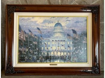 Thomas Kinkade Flags Over The Capitol Print Framed *local Pick Up Only*