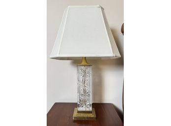 Crystal With Brass Accent Table Lamp #1 **Local Pickup Only**