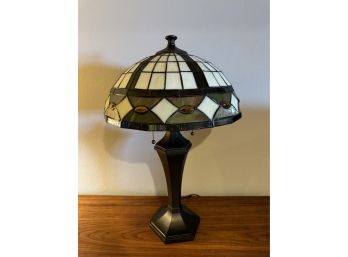 Tiffany Style Stained Glass Shade With Solid Base **Local Pickup Only**