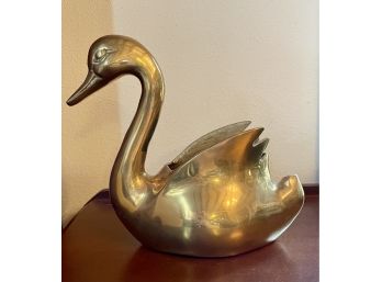 Heavy Brass Swan Planter **Local Pickup Only**