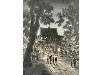 Original Japanese Woodblock - Night Scene Of Kitano Shrine