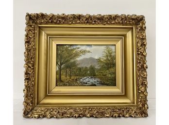 Original Oil Painting - River At Troutbeck Bridge 1886