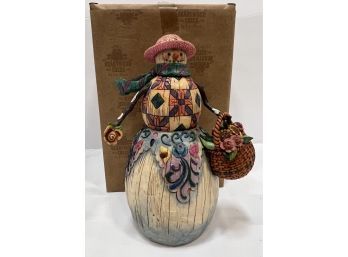 Jim Shore  'Winter's Promise' Snowman/flower Basket