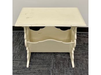 Vintage Off White Magazine Side Table