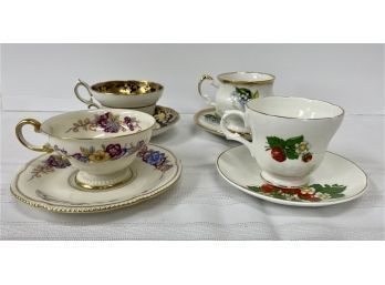 Lot Of 4 Teacups & Saucers