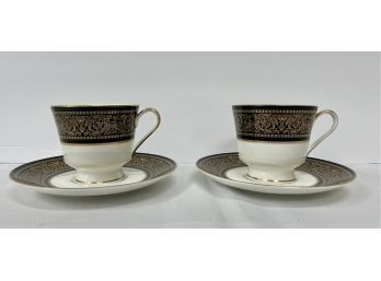 Set Of 2 Mikasa Bone China - Teacup & Saucers:  Mount Holyoke