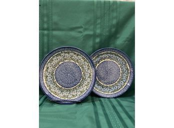 2 Polish Pottery Plates