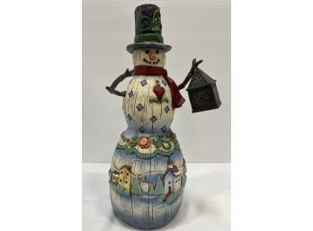 Jim Shore  Winter's Light Snowman Lantern