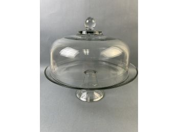 Heavy Glass Pedestal Cake Plate With Cover.