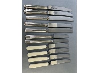 Lot Of Table Knifes Some Silver Plate From Norway.