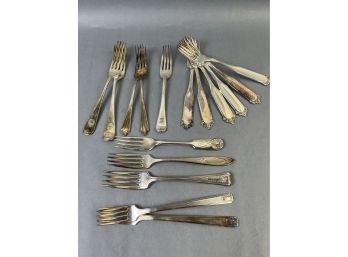Lot Of Norwegian Silver Plate Dinner Forks.
