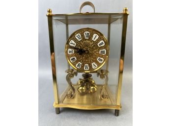 Kieninger & Obergfell Kundo Crystal And Brass Table Clock.