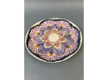 Signed Art Pottery Small Plate Dated 2/92.