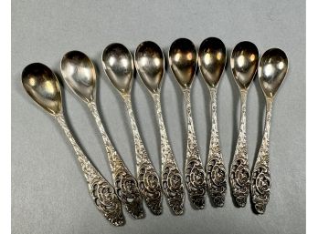 12 Silver Plate Teaspoons With Design