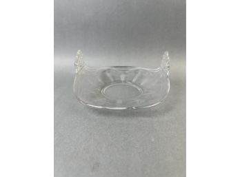 Etched Glass Relish Tray.