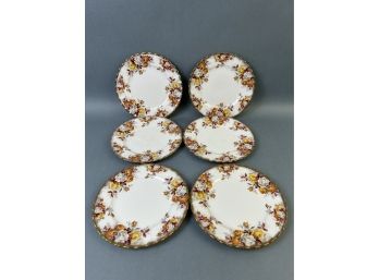 6 Royal Albert Lenora Pattern Bread Plates.