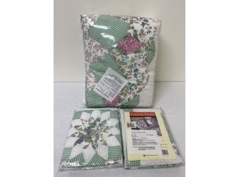 Country Estate King Quilt W/2 Shams Green Lily