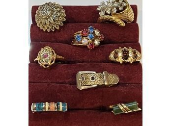 8 Costume Rings, Different Sizes