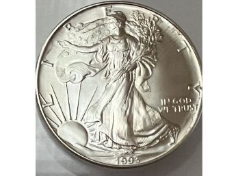 1993 1 Oz. Fine Silver,  Silver Dollar